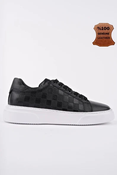 Muggo MORTA Kalın Taban Bağcıklı Hakiki Deri Erkek Günlük Sneaker Spor Ayakkabı - 8