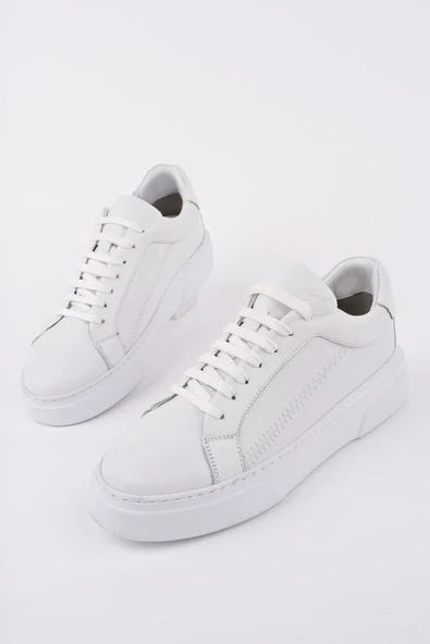 Muggo RİDER Bağcıklı Hakiki Deri Kalın Taban Erkek Günlük Sneaker Spor Ayakkabı - 3