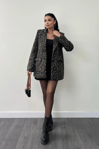 LEOPAR DESENLİ BLAZER CEKET - 11