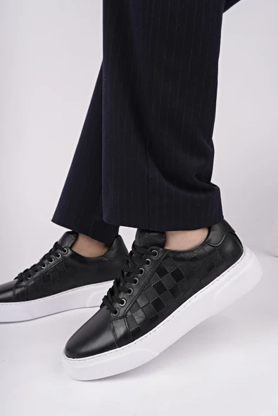 Muggo MORTA Kalın Taban Bağcıklı Hakiki Deri Erkek Günlük Sneaker Spor Ayakkabı - 12