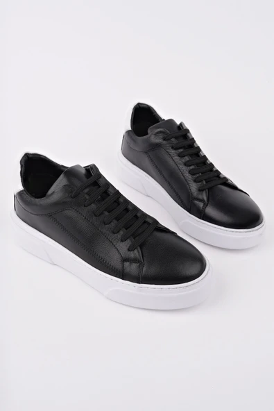 Muggo RİDER Bağcıklı Hakiki Deri Kalın Taban Erkek Günlük Sneaker Spor Ayakkabı - 9