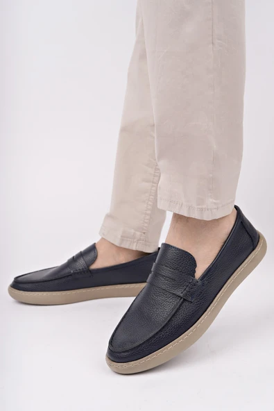 Muggo HARNAZ Bağcıksız Hakiki Deri Erkek Günlük Casual Ayakkabı - 10