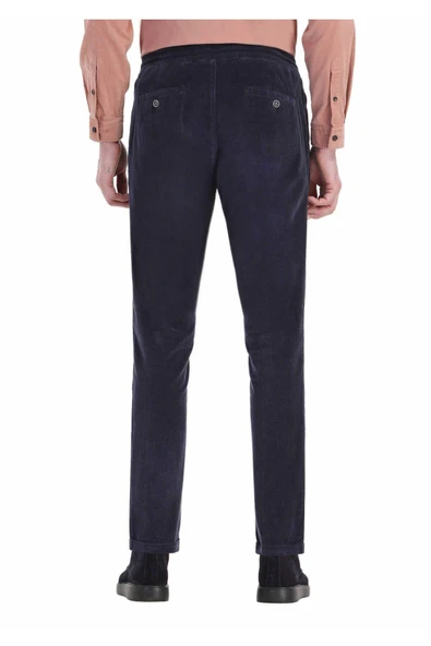Erkek Kadife Boyfriend Pantolon , Slim Fit Rahat Kesim Beli Bağlamalı Yan Cepli Jogger Pantolon - 12