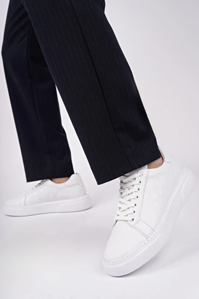 Muggo MORTA Kalın Taban Bağcıklı Hakiki Deri Erkek Günlük Sneaker Spor Ayakkabı - 6