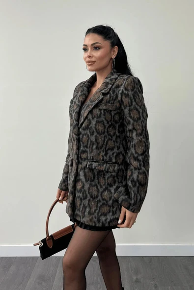 LEOPAR DESENLİ BLAZER CEKET - 7
