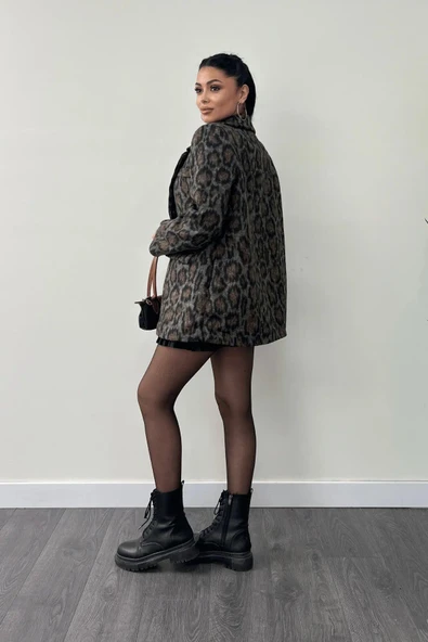 LEOPAR DESENLİ BLAZER CEKET - 9
