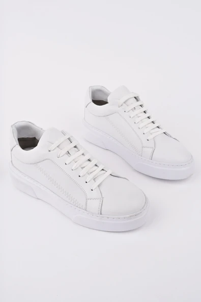 Muggo RİDER Bağcıklı Hakiki Deri Kalın Taban Erkek Günlük Sneaker Spor Ayakkabı - 2