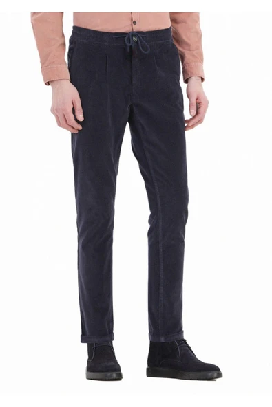 Erkek Kadife Boyfriend Pantolon , Slim Fit Rahat Kesim Beli Bağlamalı Yan Cepli Jogger Pantolon - 9