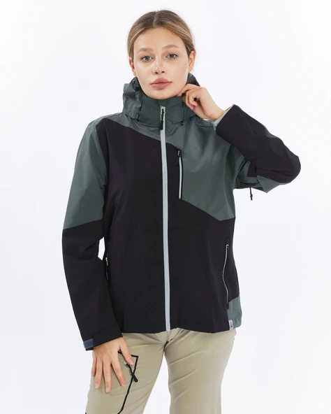 Mapamyumco Windbreaker Kadın Ceket-FÜME-SİYAH - Resim 5