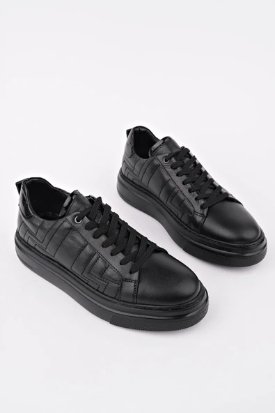 Muggo AGONY Kalın Taban Bağcıklı Hakiki Deri Erkek Günlük Sneaker Spor Ayakkabı - 7