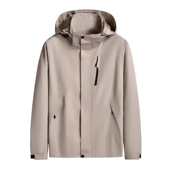 Cbtx Büyük Beden Düz Renk Outdoor Kapüşonlu Erkek Outdoor Mont 001