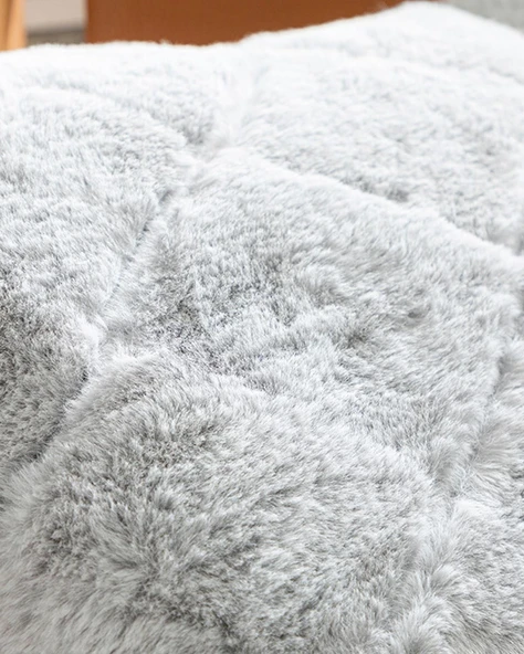English Home Soft Touch Rabbit Peluş Kırlent Kılıfı Gri - 2