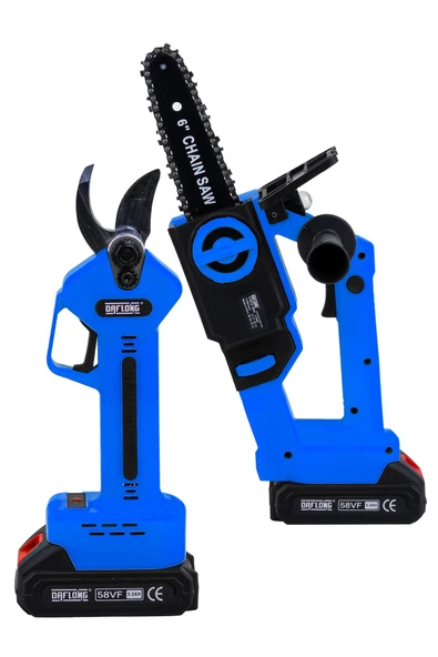 DAFLONG YENİ NESİL KÖMÜRSÜZ MOTOR OTOMATİK YAĞLAMALI 2'Lİ MAKAS+DAL BUDAMA SETİ-B - 3