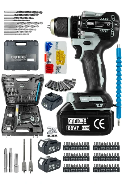 DAFLONG ÖZEL SERİ 84 PARÇA KÖMÜRSÜZ 10 PİLLİ ŞARJLI MATKAP