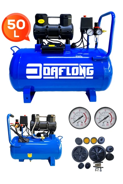 DAFLONG Profesyonel Hızlı Motor 50LT SESSİZ YAĞSIZ HAVA KOMPRESÖRÜ - 2