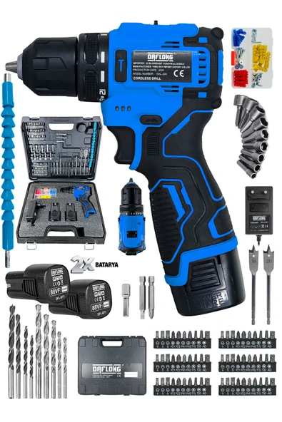 DAFLONG PRO ÖZEL SERİ 84 PARÇA KÖMÜRSÜZ GÜÇLENDİRİLMİŞ MOTOR ŞARJLI ARMUT BATARYA MATKAP-MVI - 2