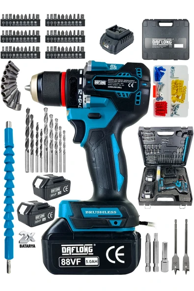 DAFLONG Pro Özel Seri Kömürsüz 84 Parça Şarjlı Matkap-mvı - 2