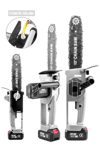 DAFLONG YENİ NESİL KÖMÜRSÜZ 12 INCH DİJİTAL GÖSTERGELİ OTOMATİK YAĞLAMALI ODUN-DAL BUDAMA MAKİNASI-W - 3