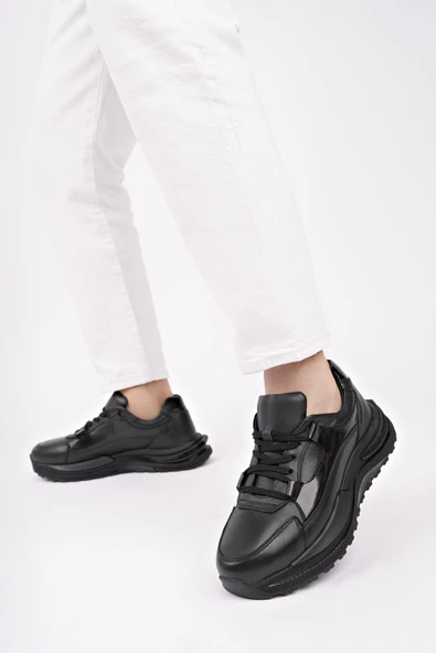 Muggo FORTUNA Bağcıklı Hakiki Deri Kalın Taban Erkek Günlük Sneaker Spor Ayakkabı - 5