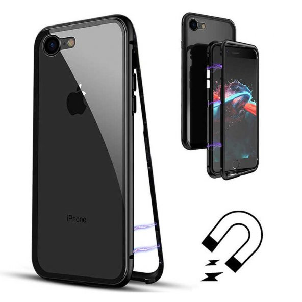 Apple iPhone SE 2020 Kılıf Zore Devrim Mıknatıslı Cam Kapak - 4