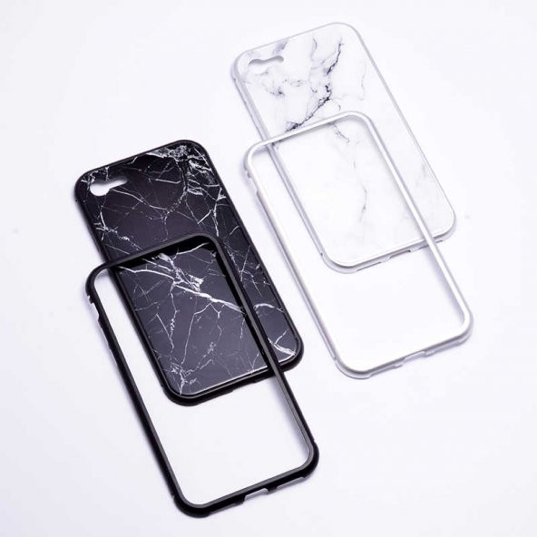 Apple iPhone SE 2020 Kılıf Zore Mermerli Devrim Cam Kapak - 2