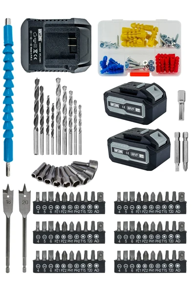 DAFLONG ÖZEL SERİ 84 PARÇA KÖMÜRSÜZ GÜCLENDİRİLMİŞ MOTOR DARBELİ ŞARJLI MATKAP-GRI - 4