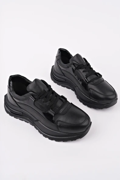 Muggo FORTUNA Bağcıklı Hakiki Deri Kalın Taban Erkek Günlük Sneaker Spor Ayakkabı - 3