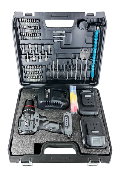 DAFLONG ÖZEL SERİ 84 PARÇA KÖMÜRSÜZ GÜCLENDİRİLMİŞ MOTOR DARBELİ ŞARJLI MATKAP-GRI - 3