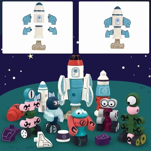 Gift2U Manyetik Robot Oyun Seti - 6