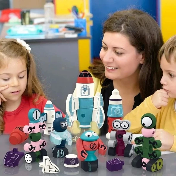 Gift2U Manyetik Robot Oyun Seti - 7
