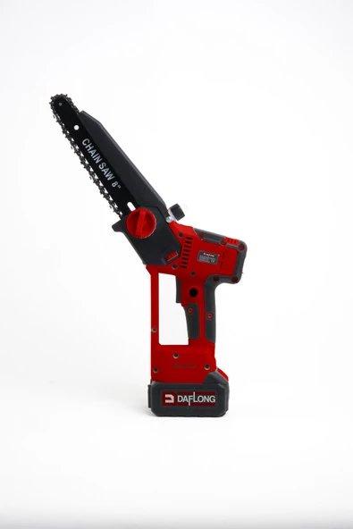 DAFLONG KÖMÜRSÜZ YENİ NESİL 8 INCH OTO YAĞLAMALI DİJİTAL GÖSTERGELİ 10 PİL DAL BUDAMA MAKİNASI-RED - 3