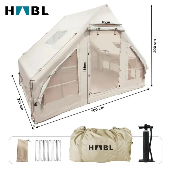 HABL 6 Kişilik 6.3m2 Su,Rüzgar ve Kar Geçirmez 420D Oxford Kumaşlı 4 Mevsim Şişme Çadır 300cm(U) 210cm(G) 200cm(Y) - 2