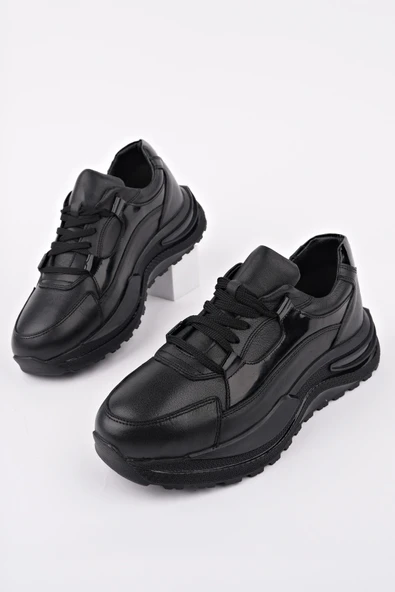 Muggo FORTUNA Bağcıklı Hakiki Deri Kalın Taban Erkek Günlük Sneaker Spor Ayakkabı - 2