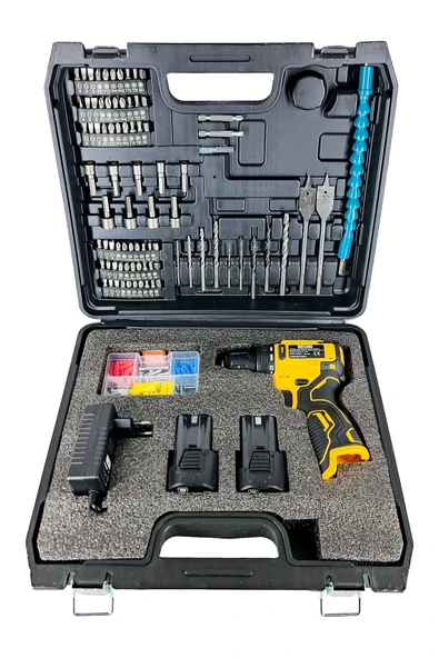 DAFLONG PRO ÖZEL SERİ 84 PARÇA KÖMÜRSÜZ GÜÇLENDİRİLMİŞ MOTOR ŞARJLI ARMUT BATARYA MATKAP-SARI - 3