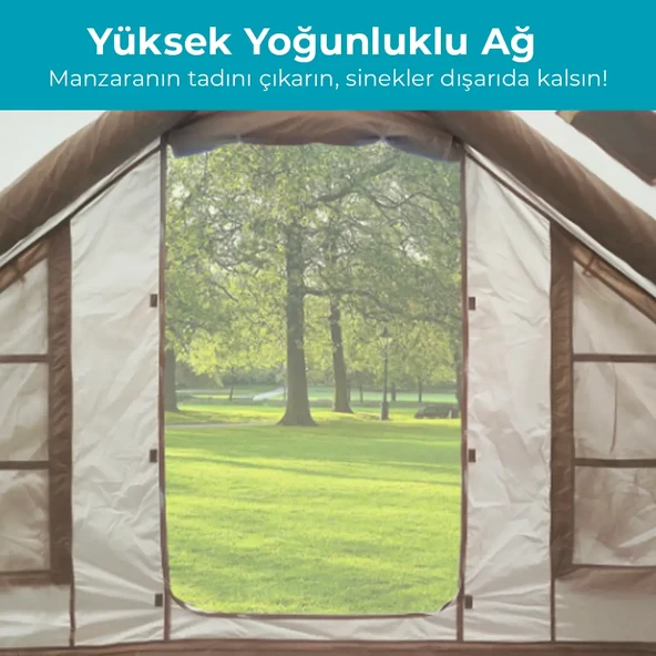 HABL 6 Kişilik 6.3m2 Su,Rüzgar ve Kar Geçirmez 420D Oxford Kumaşlı 4 Mevsim Şişme Çadır 300cm(U) 210cm(G) 200cm(Y) - 4