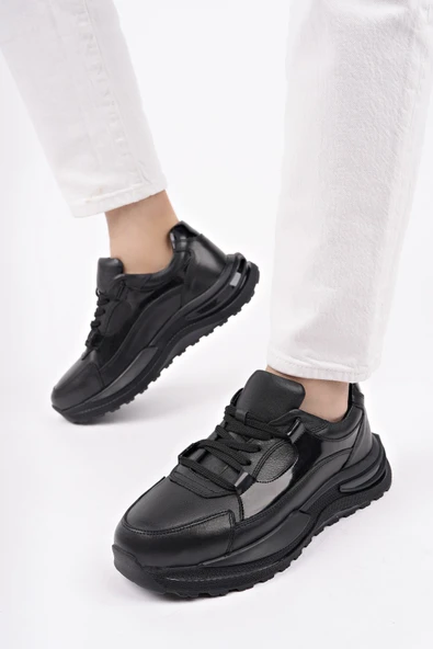 Muggo FORTUNA Bağcıklı Hakiki Deri Kalın Taban Erkek Günlük Sneaker Spor Ayakkabı - 6