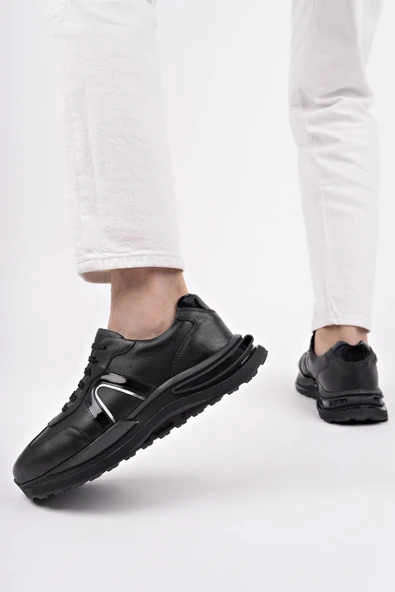 Muggo BRUNO Bağcıklı Hakiki Deri Kalın Taban Erkek Günlük Sneaker Spor Ayakkabı - 7