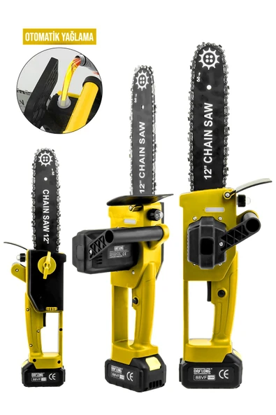DAFLONG YENİ NESİL KÖMÜRSÜZ 12 INCH DİJİTAL GÖSTERGELİ OTOMATİK YAĞLAMALI ODUN-DAL BUDAMA MAKİNASI-Y - 3