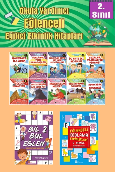 2.Sınıflar İçin Okumayı Sevdiren 10 lu Hikaye Seti -Bil Bul Eğlen-Kodlama 9 (Okulda Evde Tatilde)
