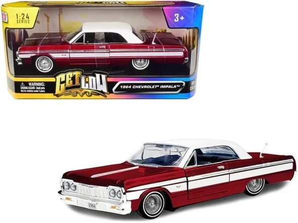 Motormax 1964 Chevy Impala Lowrider Metalik Kırmızı Pres Döküm Model Araba