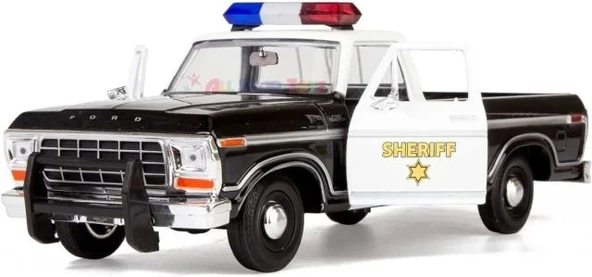 Motor Max 1:24 1979 Ford F-150 Custom Polis Arabası - 3
