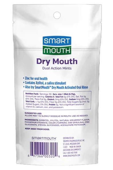 Smart Mouth Dry Mouth Dual Action 50 Mints - 2