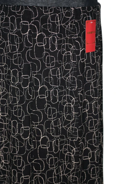 Hesna Kadın Betül 8 Parça Lastikli Astarsız Siyah Etek Desen 14 - 2