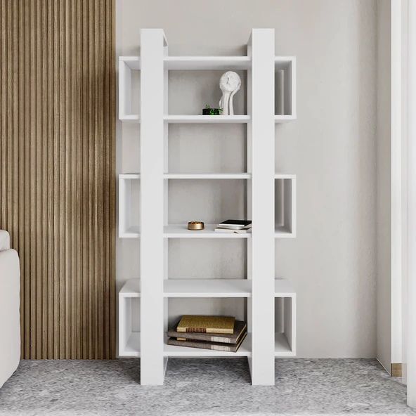 Milano Kitaplık, Raflı Kitaplık, Kütüphane, Çalışma Odası, Ev-Ofis