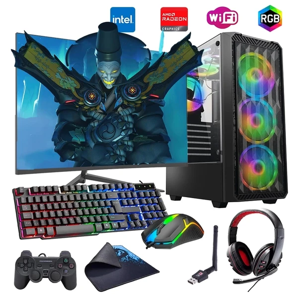 i5 14400F 16GB DDR4 1TB m2 8GB RX580 24" Monitörlü Oyun Bilgisayarı (Gaming SET) ürün görseli