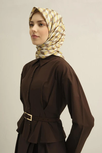 Armine E25YA9309D02 33 Dj Saf İpek Eşarp 9309D (T) - Resim 3