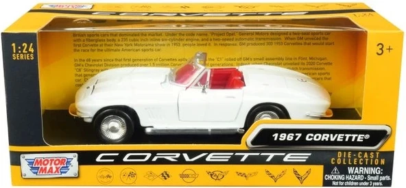 Motormax 1967 Chevy Corvette C2 Pres Döküm Model Araba