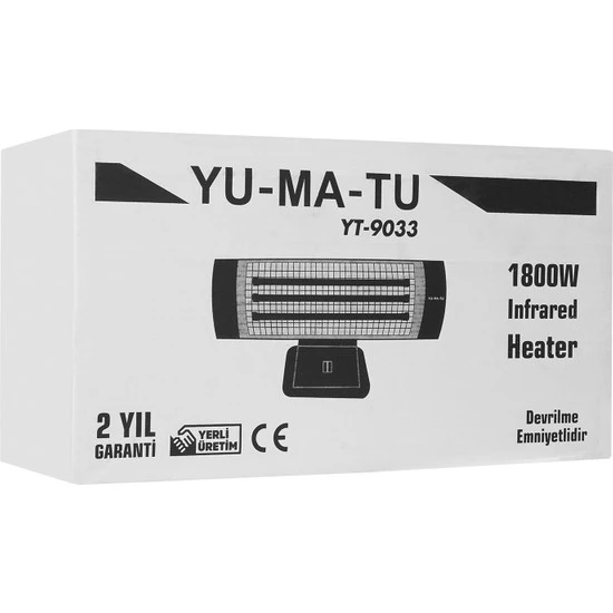 Yumatu YT-9033 1800W Seyyar Masa Altı Infrared Isıtıcı 3 Çubuklu - 2
