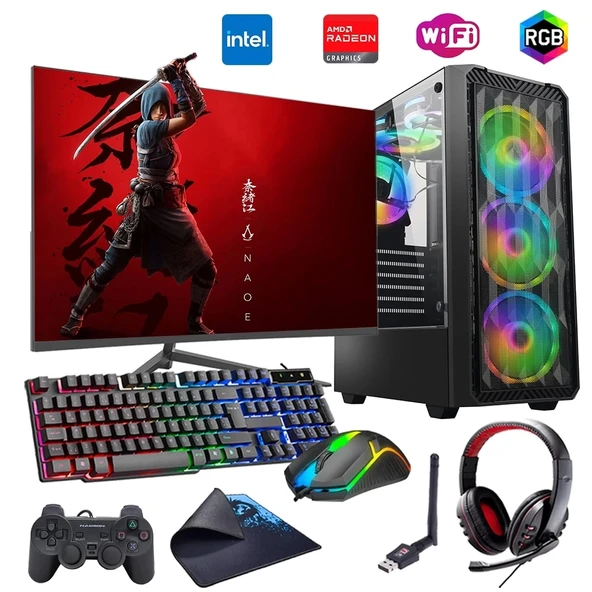 i5 13400F 16GB DDR4 1TB m2 8GB RX580 24" Monitörlü Oyun Bilgisayarı (Gaming SET)