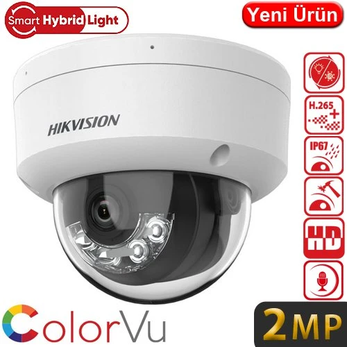 Hikvision DS-2CD1121G2-LIUF 2 MP Smart Hybrid Light IR Dome IP Kamera - 2